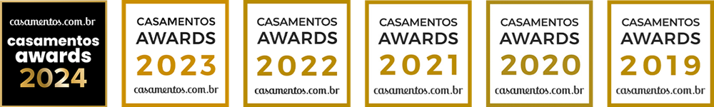 Selos Casamentos.com.br Awards 2019, 2020, 2021, 2022, 2023 e 2024 de Edd Barros DJ.